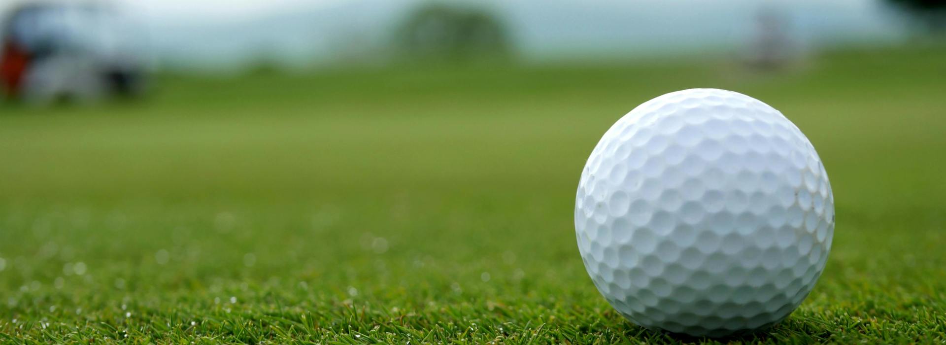 Golf ball on green